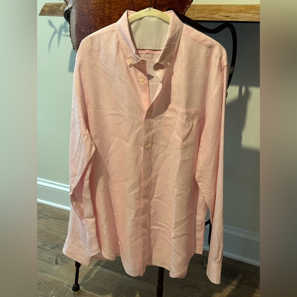 Banana Republic Men’s Linen Button Down- Pink - Picture 2 of 5